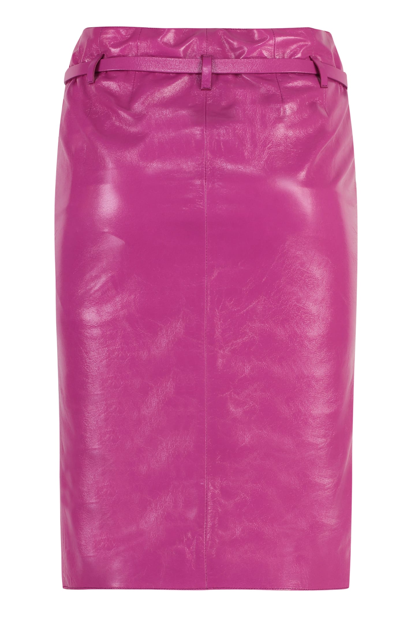 Shop Tom Ford Leather Skirt In Fuchsia