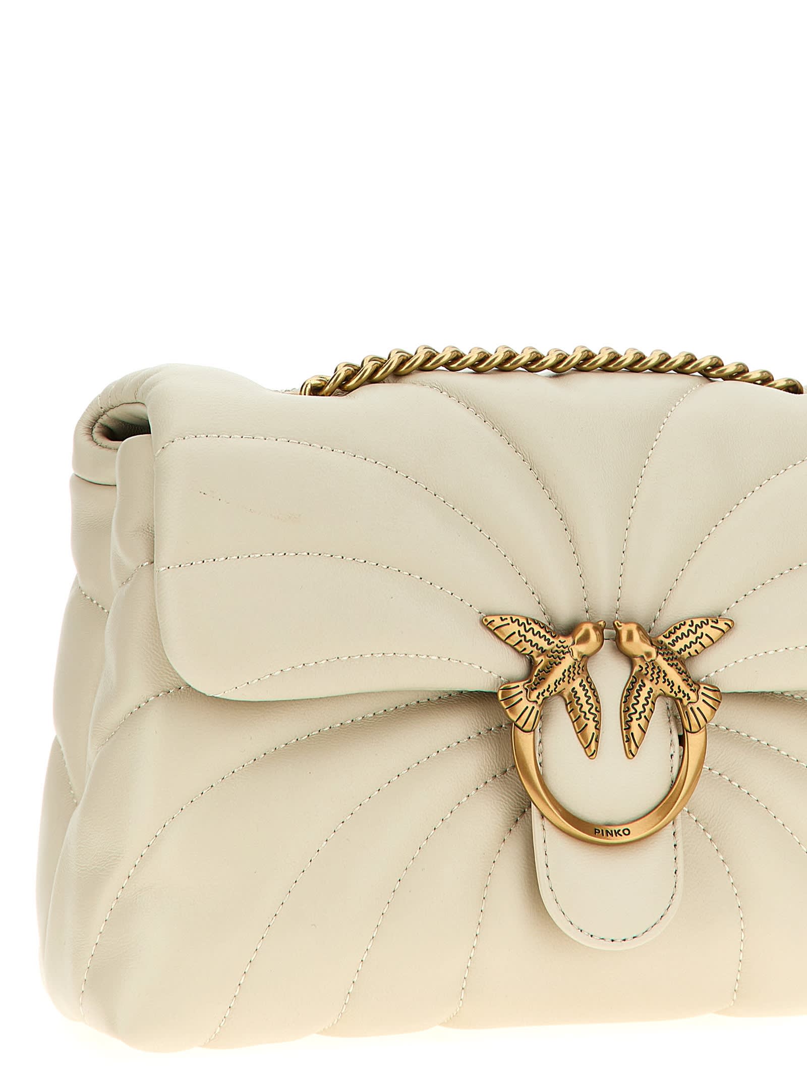 Shop Pinko Love Puff Classic Crossbody Bag In White