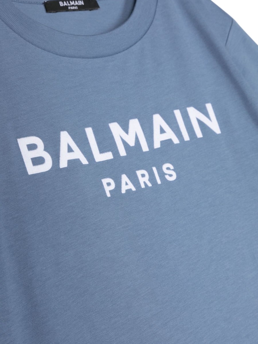 Shop Balmain Mc Logo T-shirt In Blue