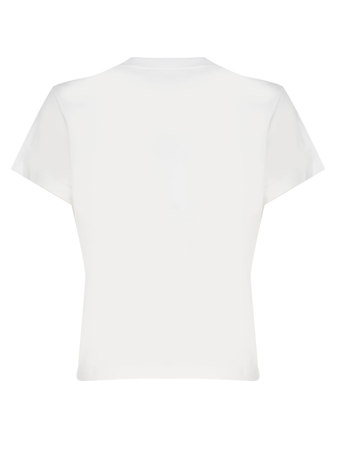 Shop Courrèges Cotton T-shirt With Ton Sur Ton Logo In Heritage White