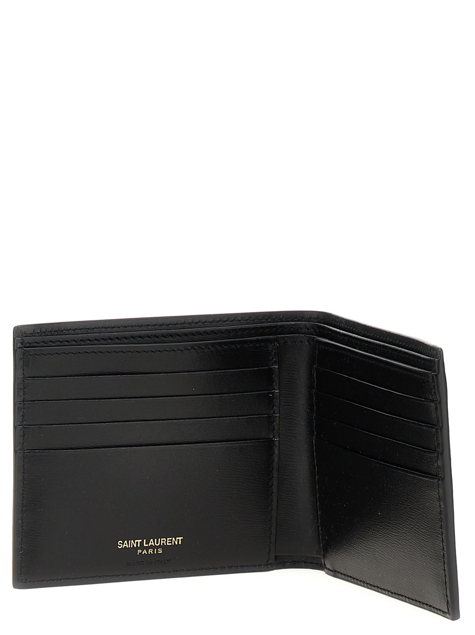 Shop Saint Laurent East/west Wallet In Black