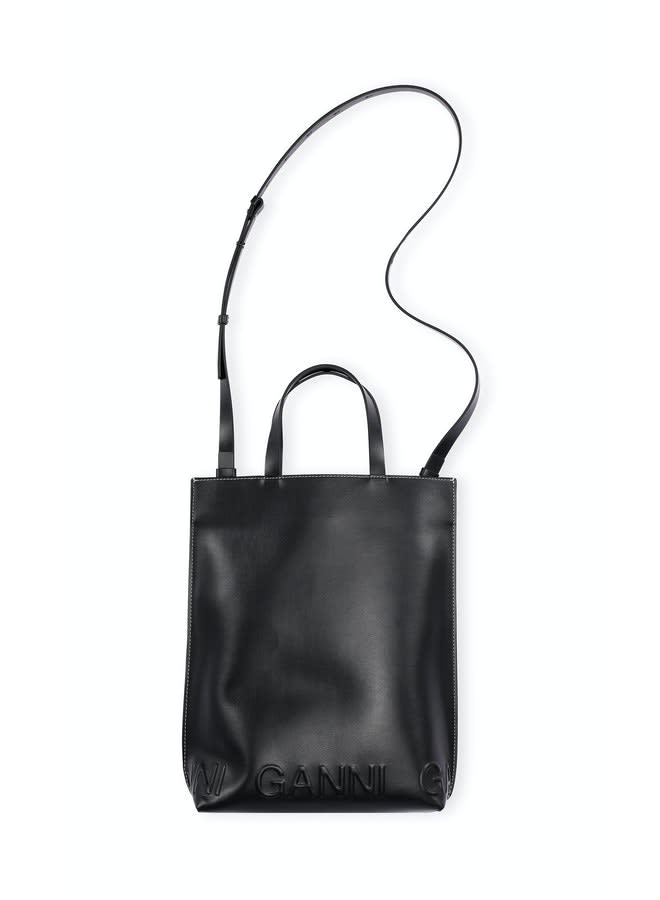 Shop Ganni Banner Bag In Black