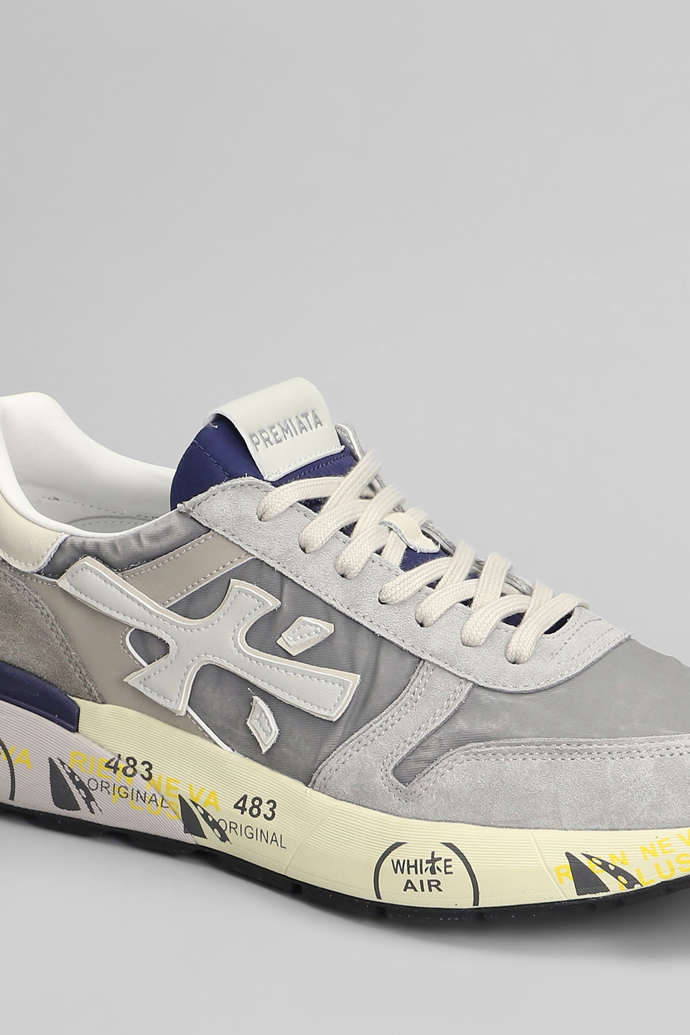 Premiata Mick Sneakers In Grey Suede And Fabric In Gray