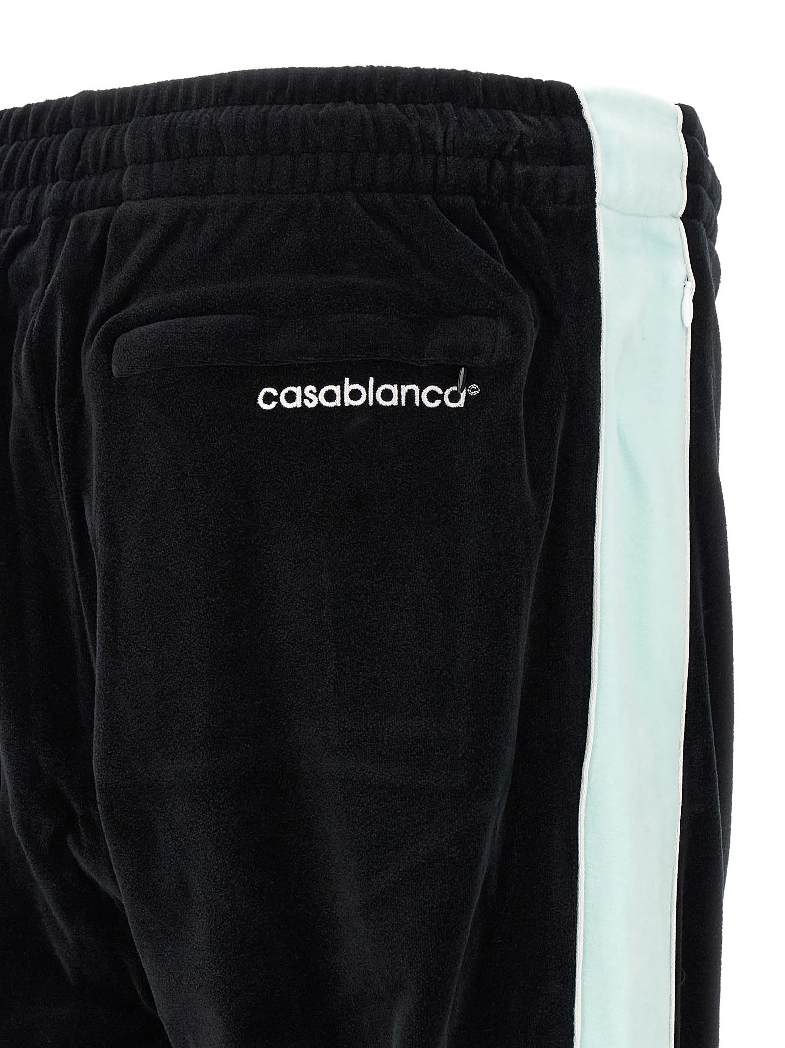 Casablanca Soft Fabric Trousers Featuring Side Stripe In Black