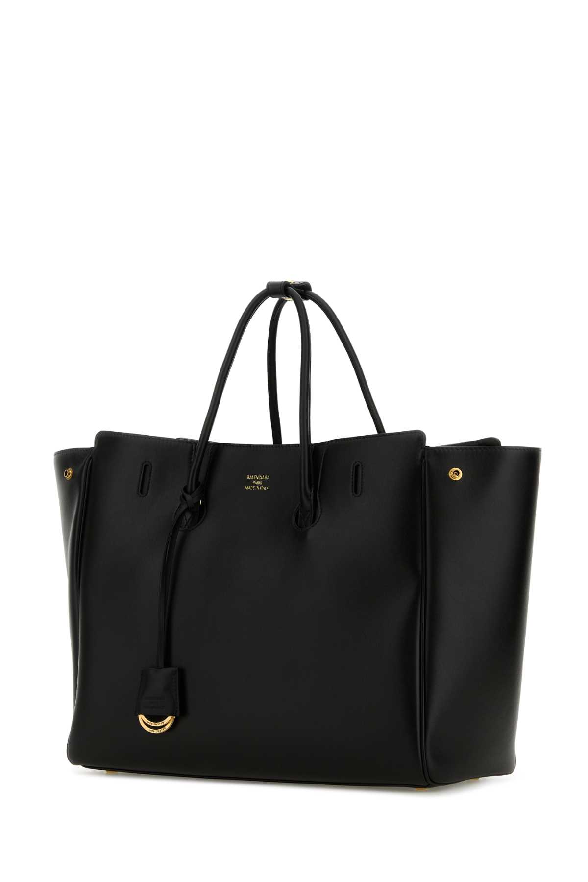 Balenciaga Women Black Leather Mini Carry All Hampton Shopping Bag In Black