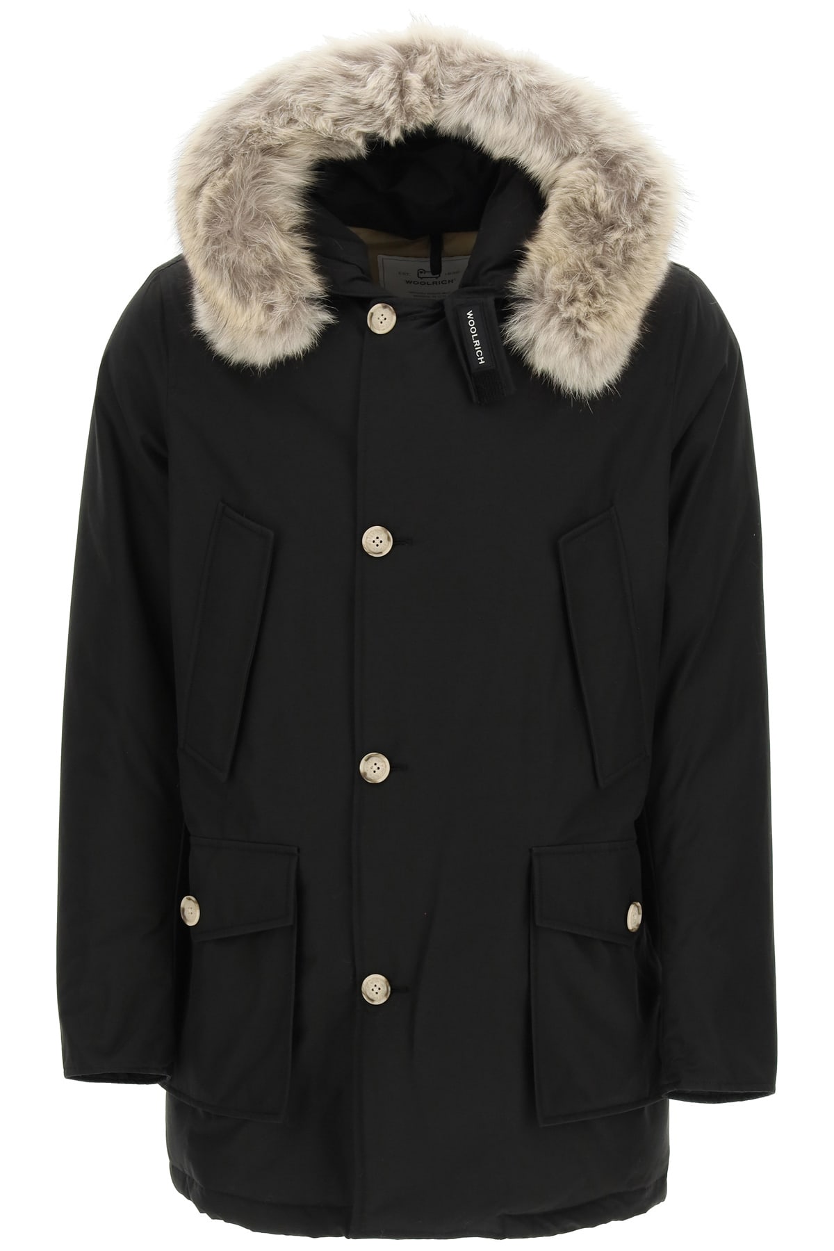 Shop Woolrich Artic Df Parka With Coyote Fur  In Black