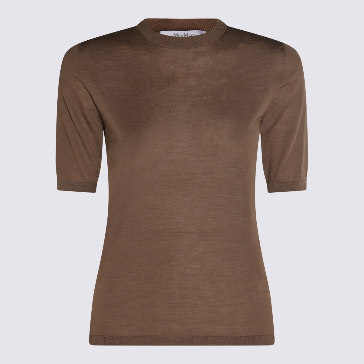 Max Mara Gerico Ss Knit T-shirt In Brown