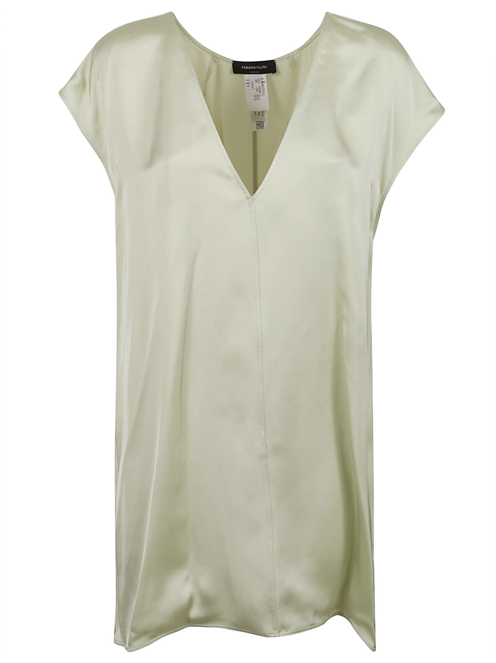 Fabiana Filippi V-neck Long Top In Mint Green