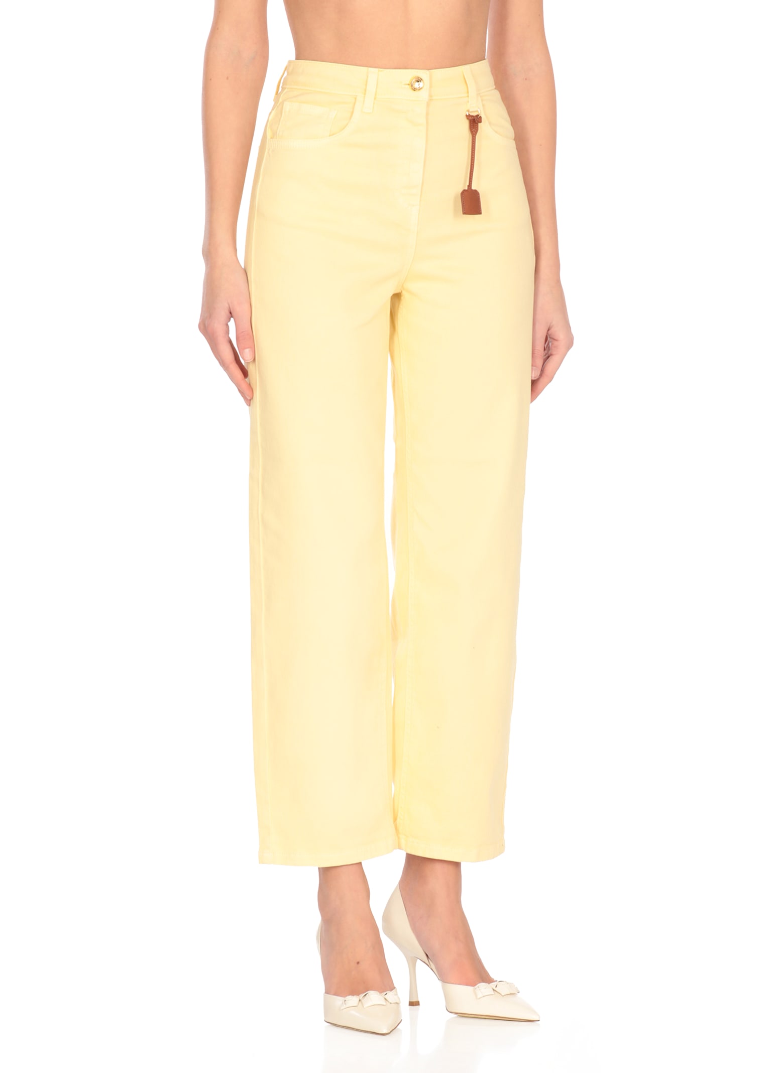 Elisabetta Franchi Cotton Jeans In Yellow