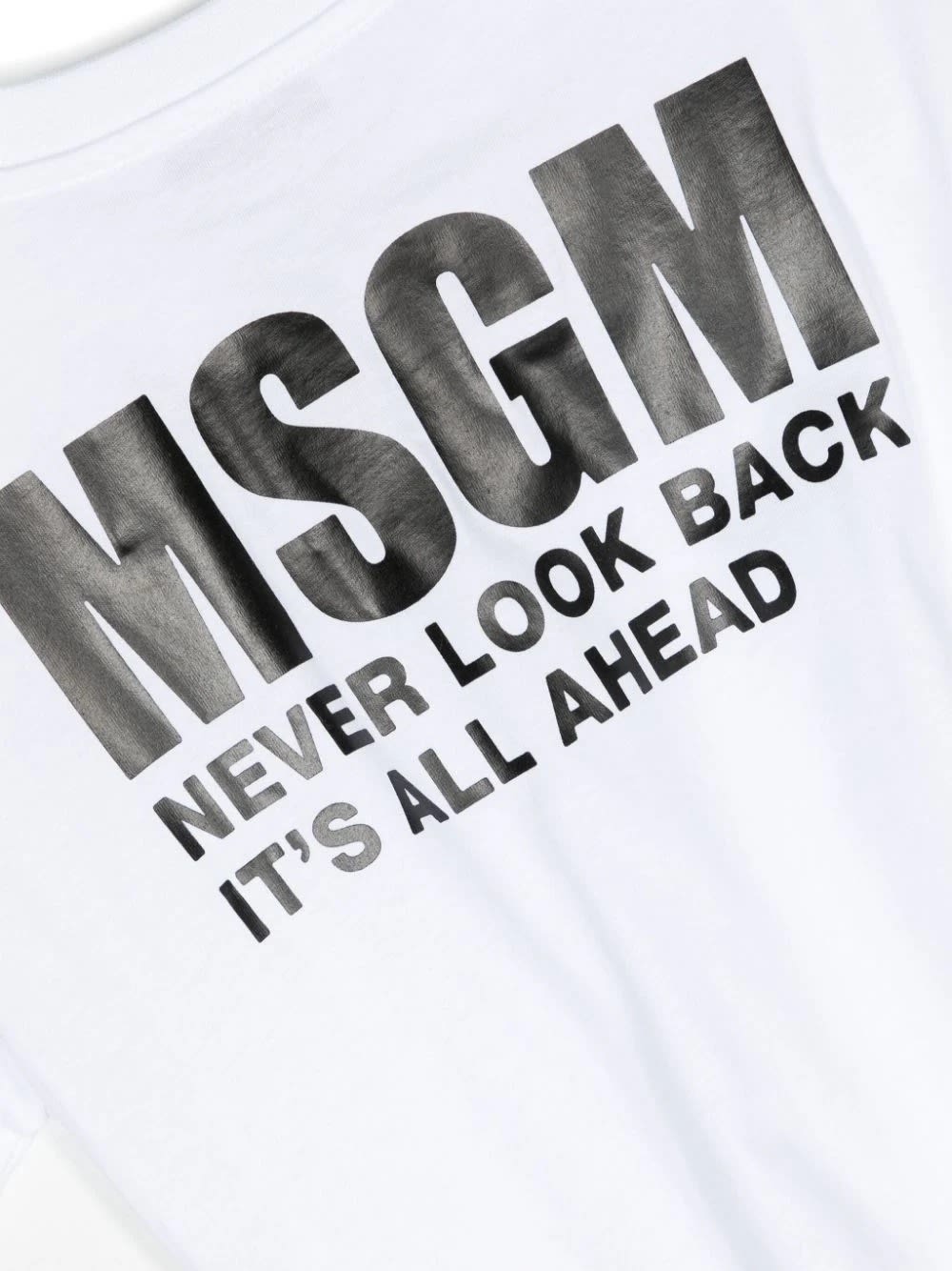 Shop Msgm White T-shirt With Front And Back Logo
