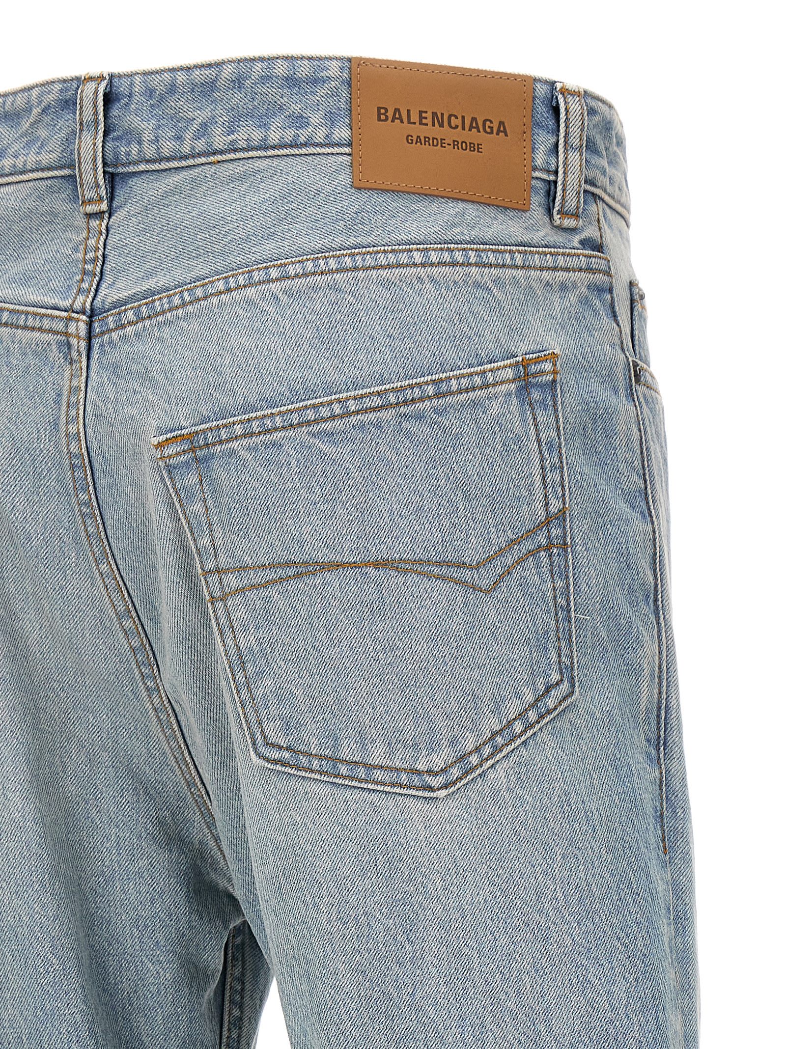 Shop Balenciaga Flared Jeans In Light Indigo/madder