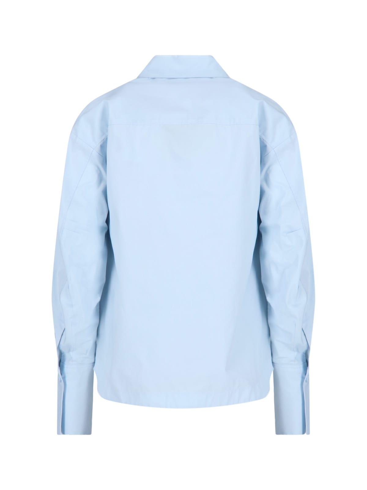 Shop Attico Eliza Slit Shirt In Light Blue