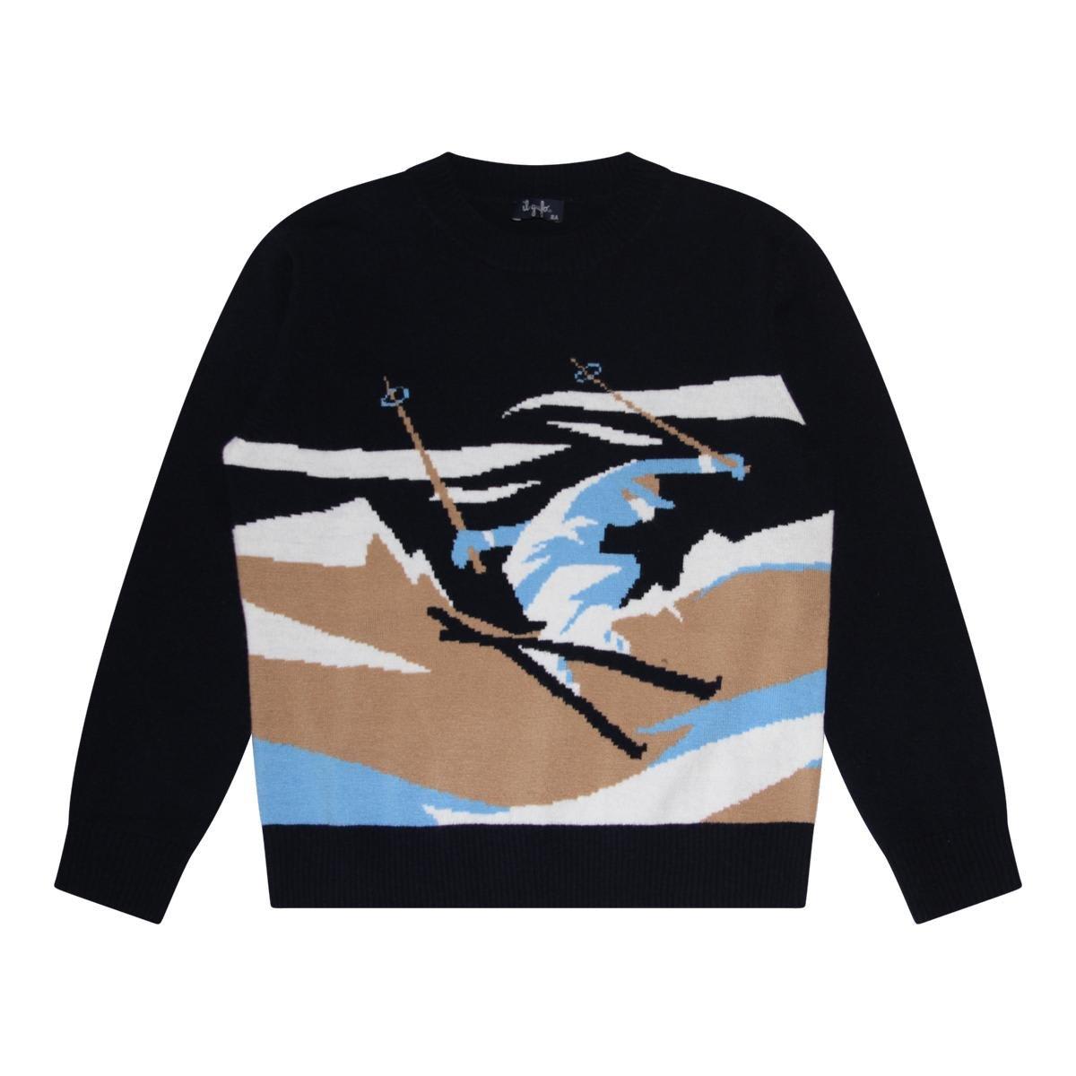 Shop Il Gufo Graphic Intarsia Knit Crewneck Jumper In Blue