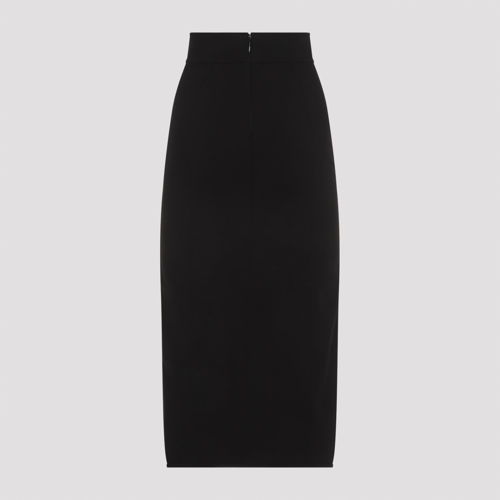 Shop Dolce & Gabbana Viscose Midi Skirt In Nero