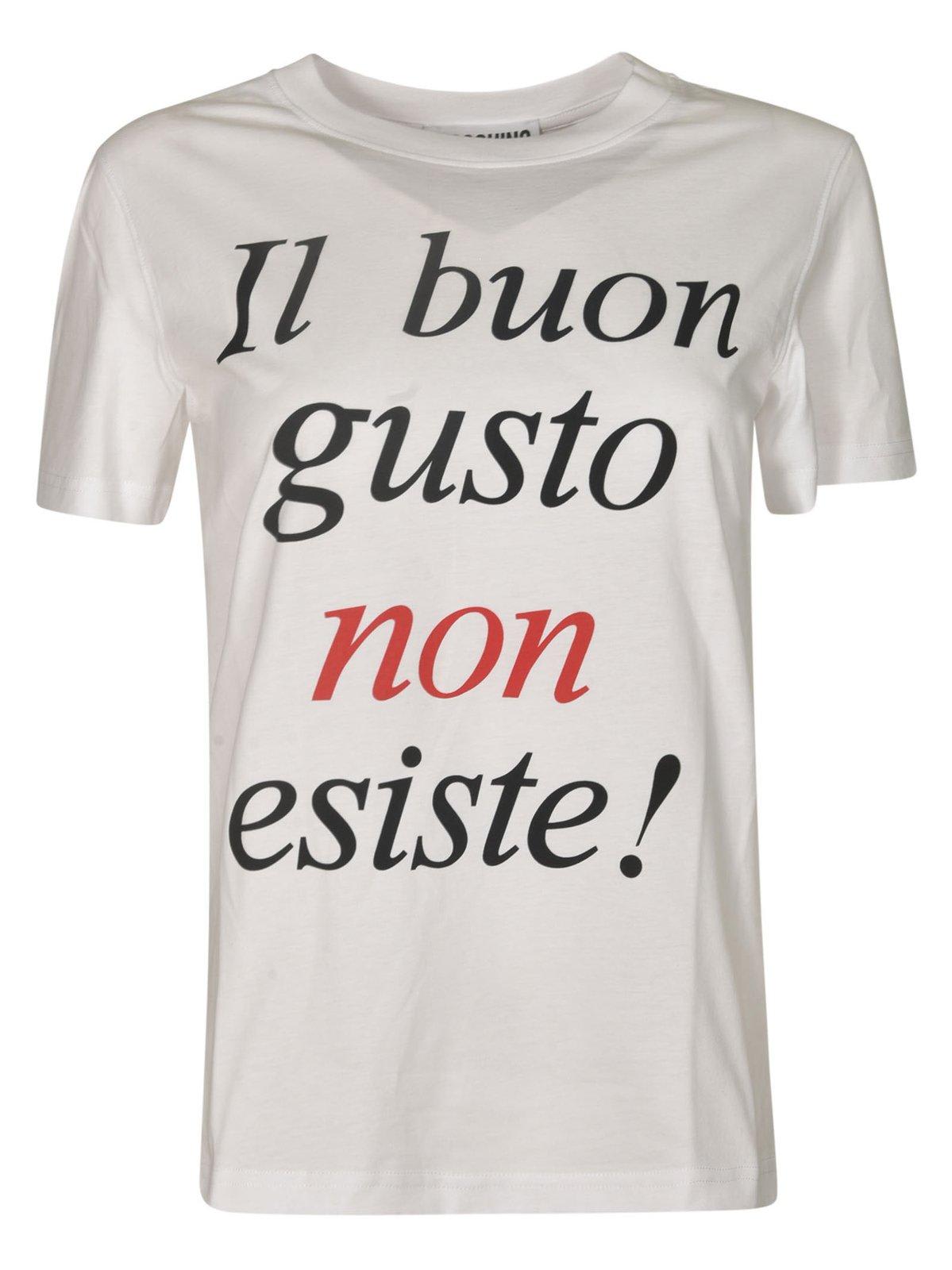 Moschino Slogan-printed Crewneck T-shirt In White