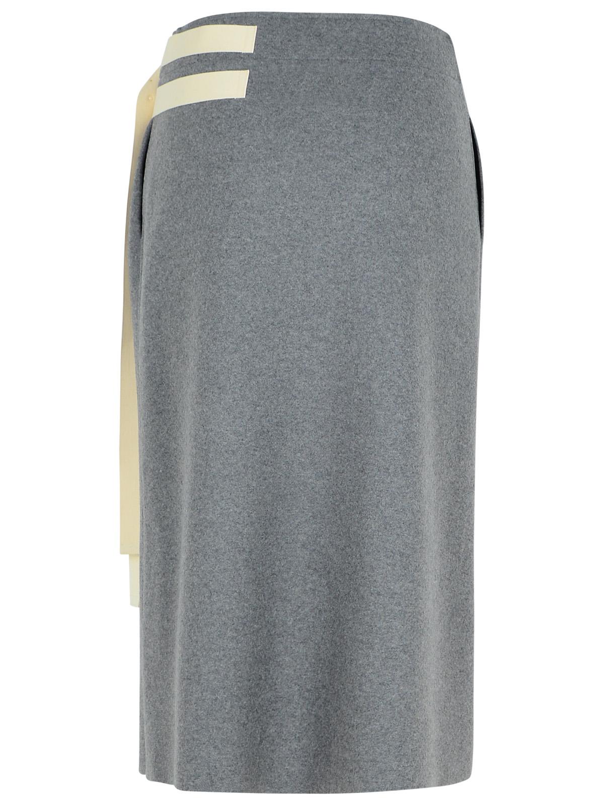 JIL SANDER GREY WOOL BLEND SKIRT 