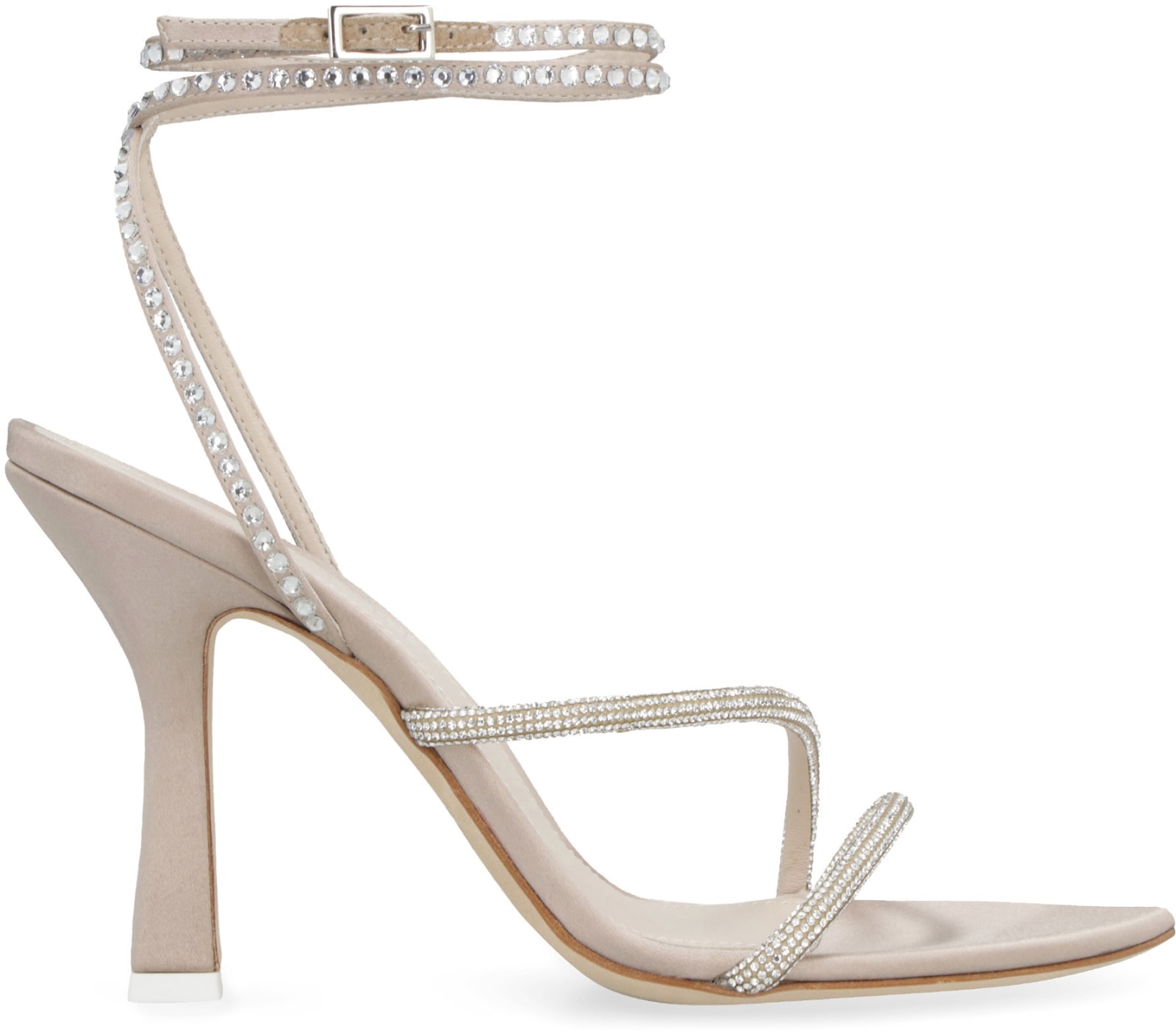 Shop 3juin Giglio Satin Sandals In Turtledove