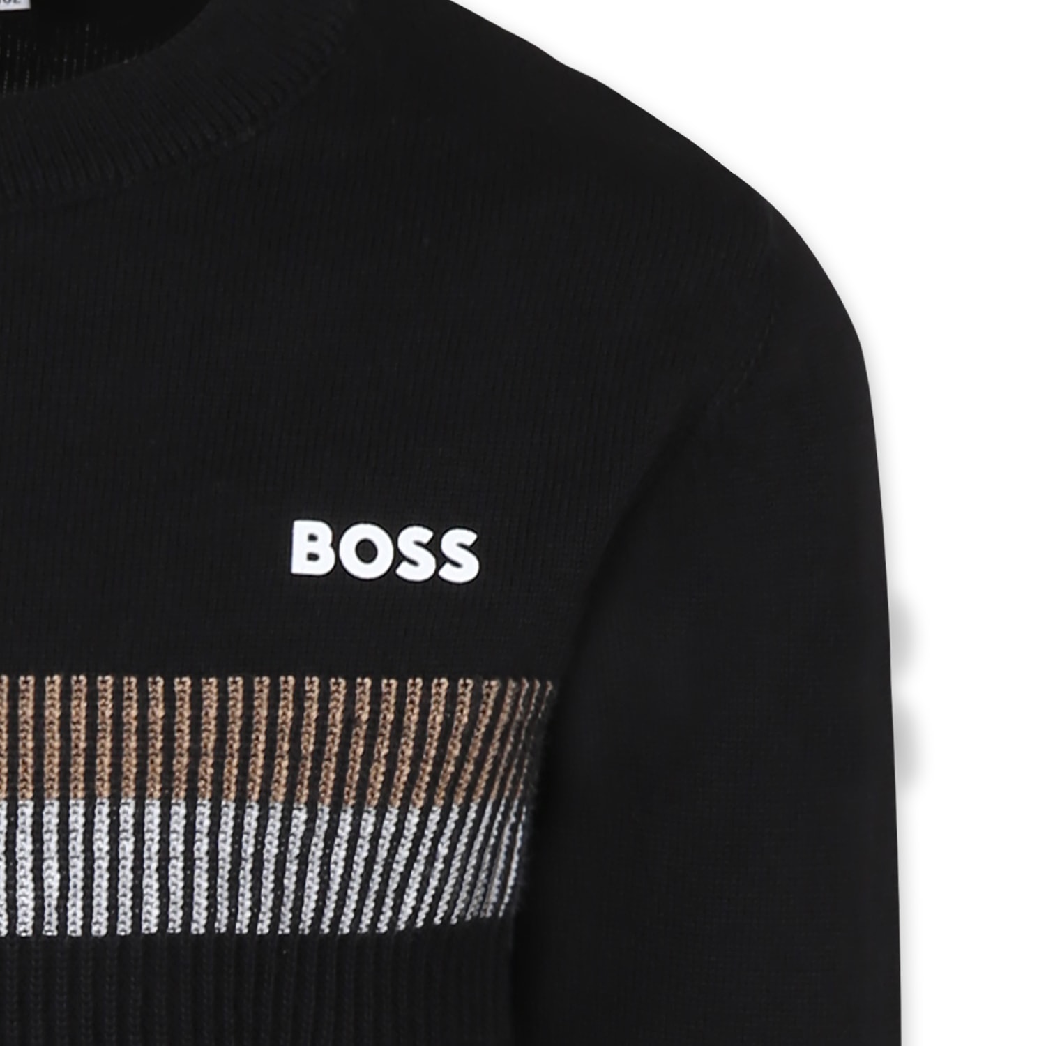 Hugo Boss Black Sweater For Boy With Logo In Black