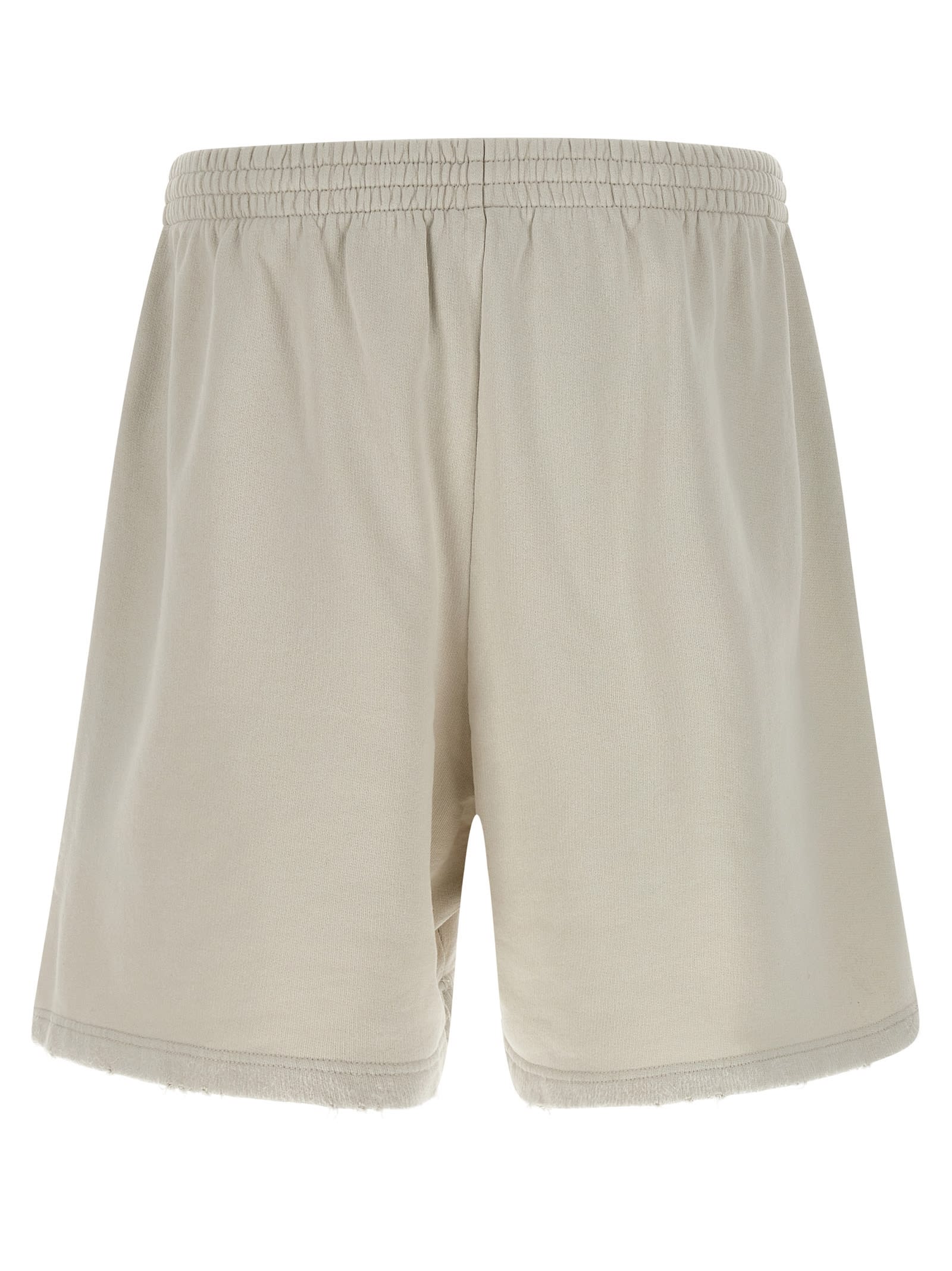 Balenciaga Elastic Waistband Raw Hem Side Pockets Shorts In Gold