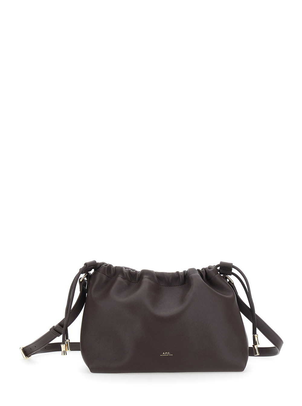 Apc Adjustable-strap Drawstring Shoulder Bag In Brown