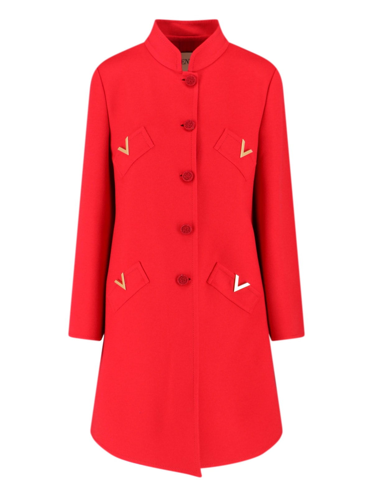 Valentino Wool And Cashmere Coat In Red