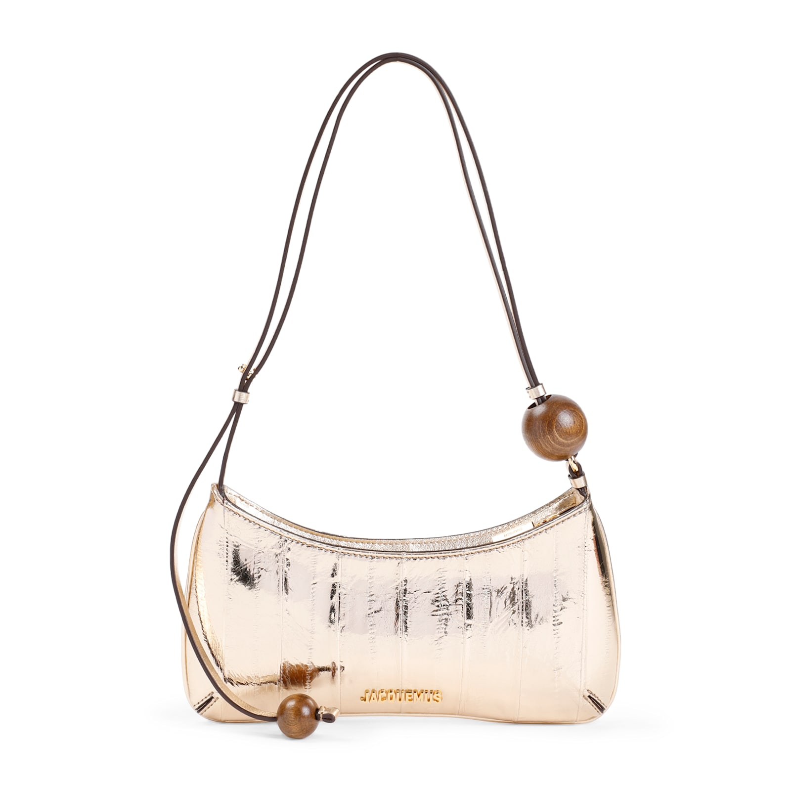 Shop Jacquemus Le Bisou Perle Handbag In Gold