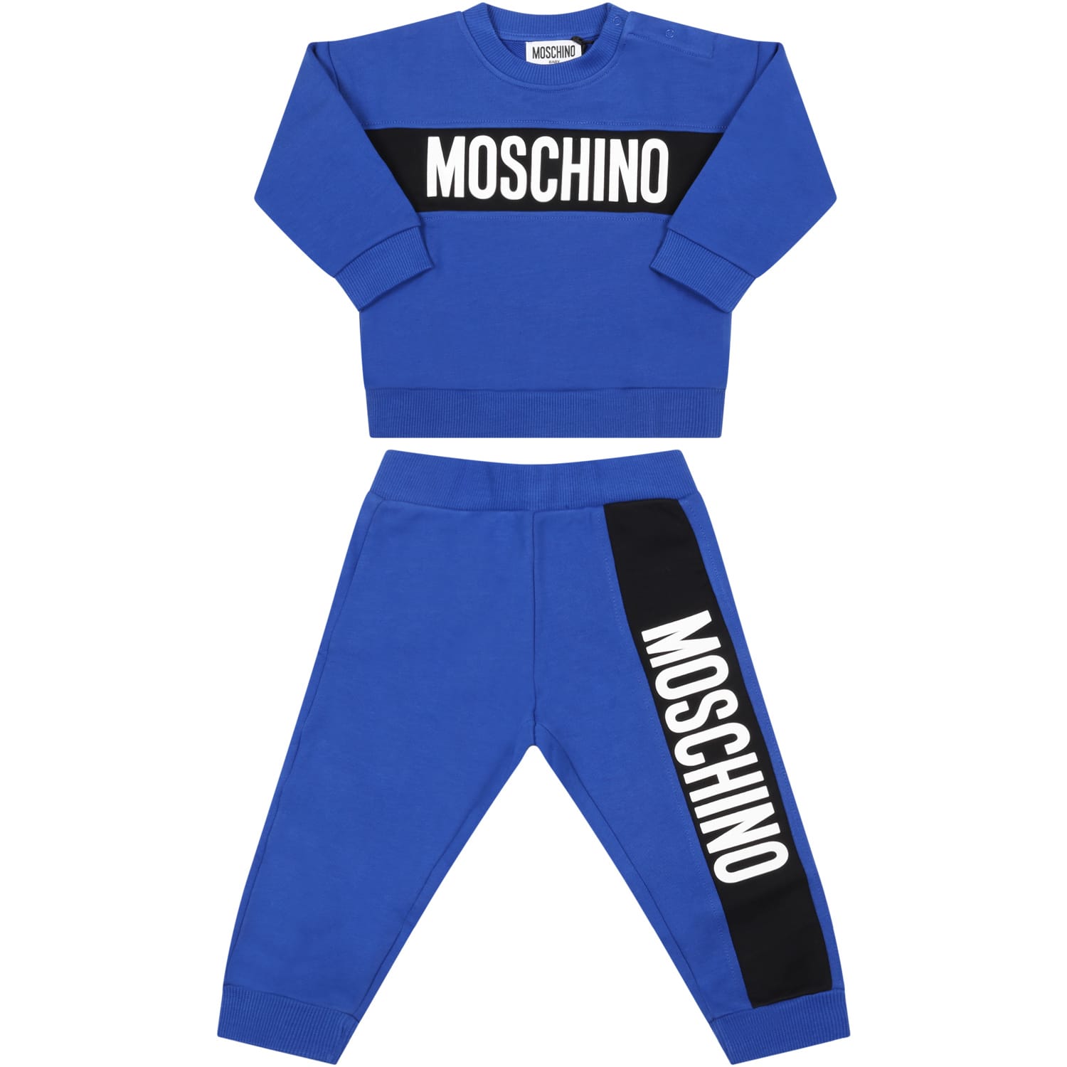 Moschino Royal-blue Trakcuit For Baby Boy With Logo