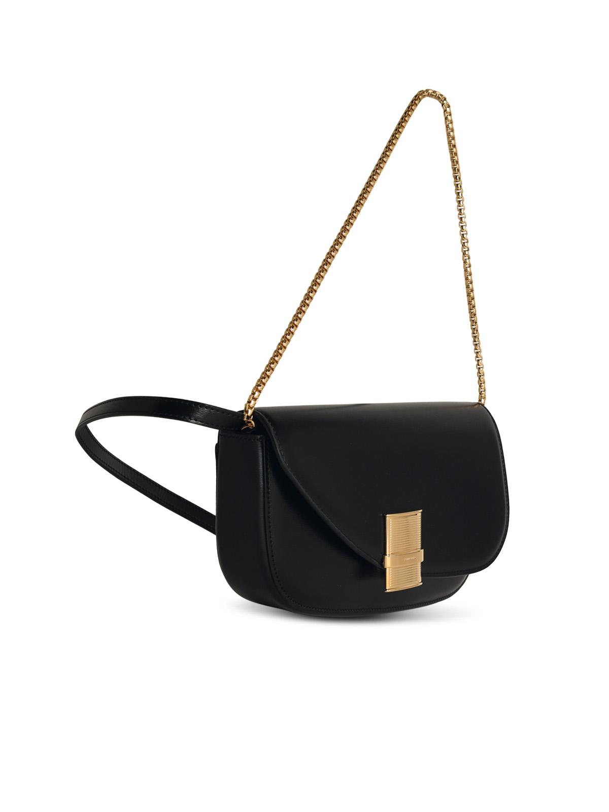 Shop Ferragamo Fiamma Black Leather Crossbody Bag