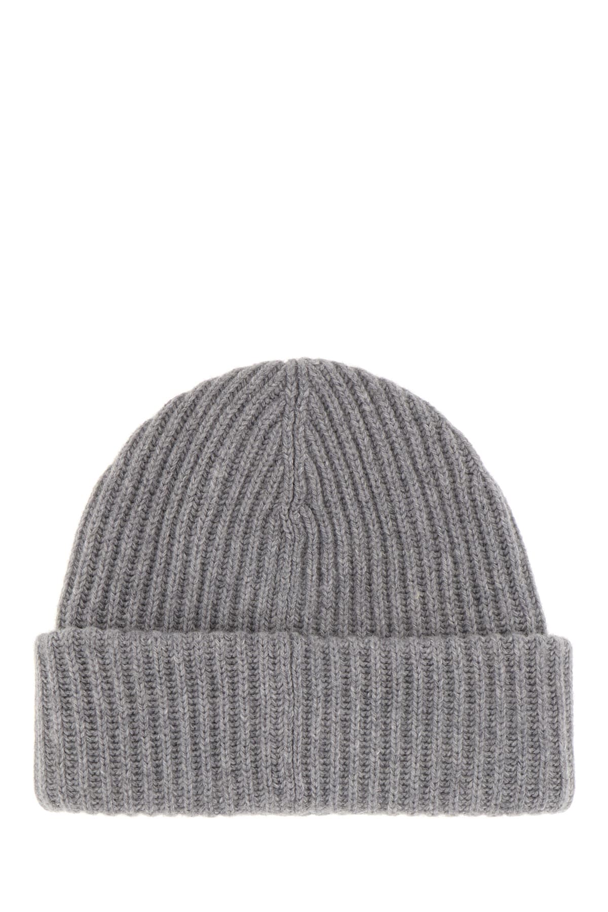 Ganni Womens Logo-patch Wool-blend Beanie Hat Paloma Melange In Gray