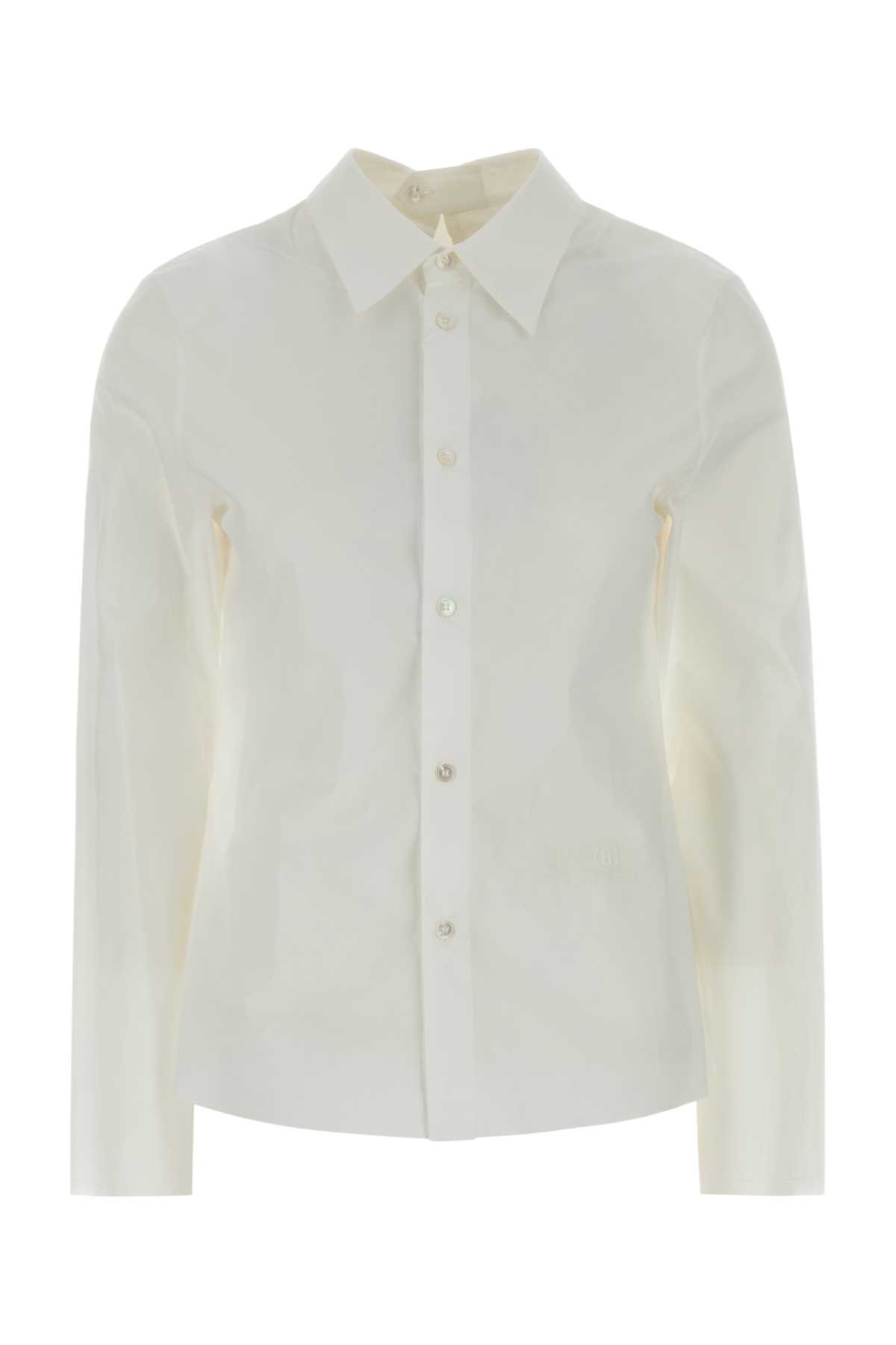 Mm6 Maison Margiela White Poplin Shirt In White