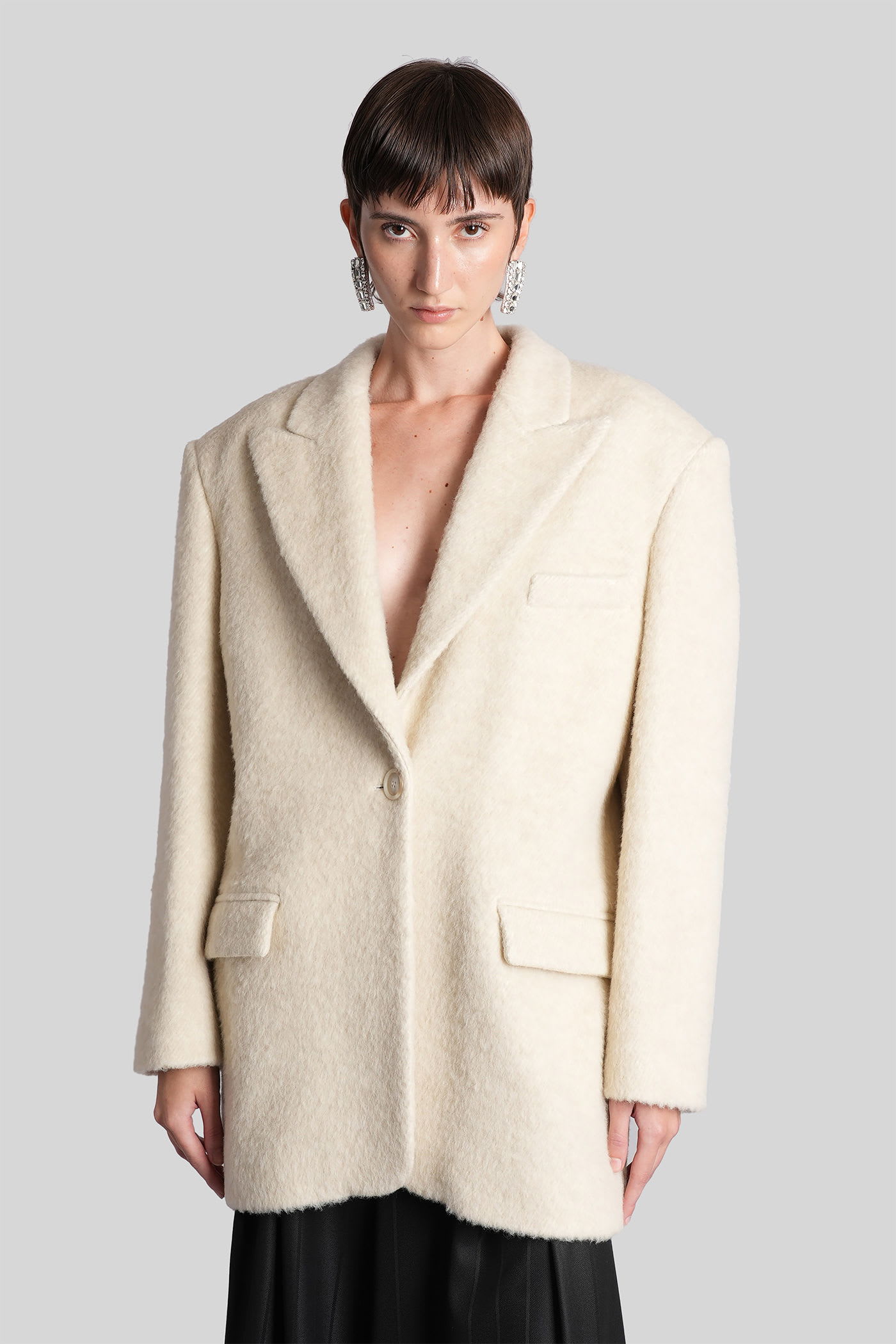 The Andamane Teresa Coat In Beige Wool In Neutral