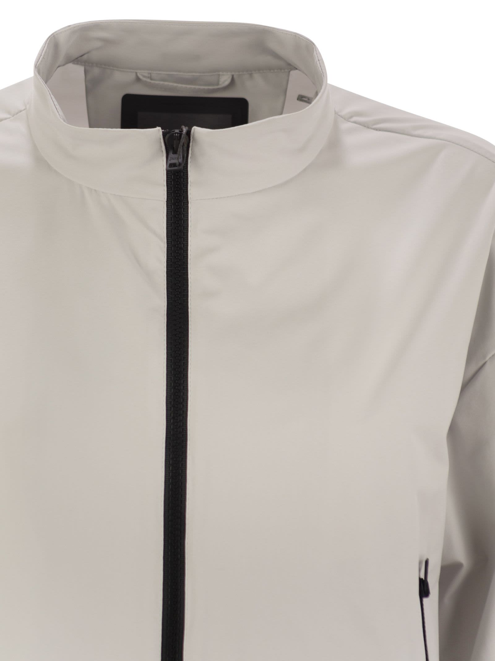 Herno Laminar Bomber Jacket With Zip In Ice