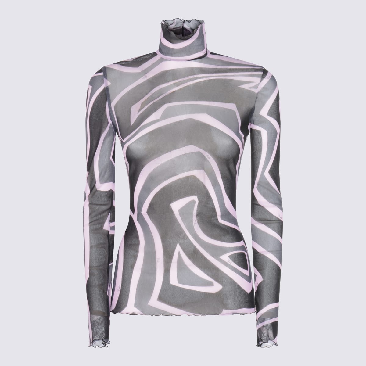 Pucci Black And Pink T-shirt In Gray