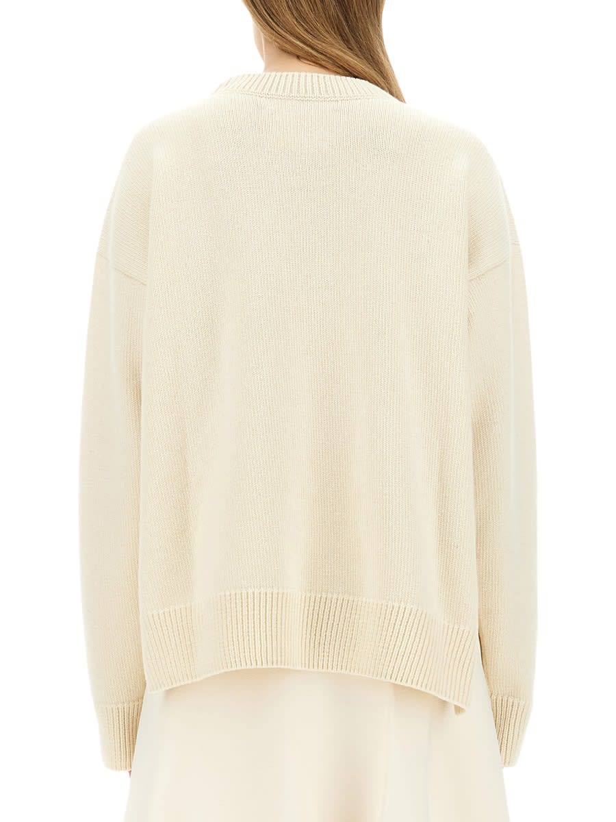 Shop Jil Sander Wool Sweater In Ivory