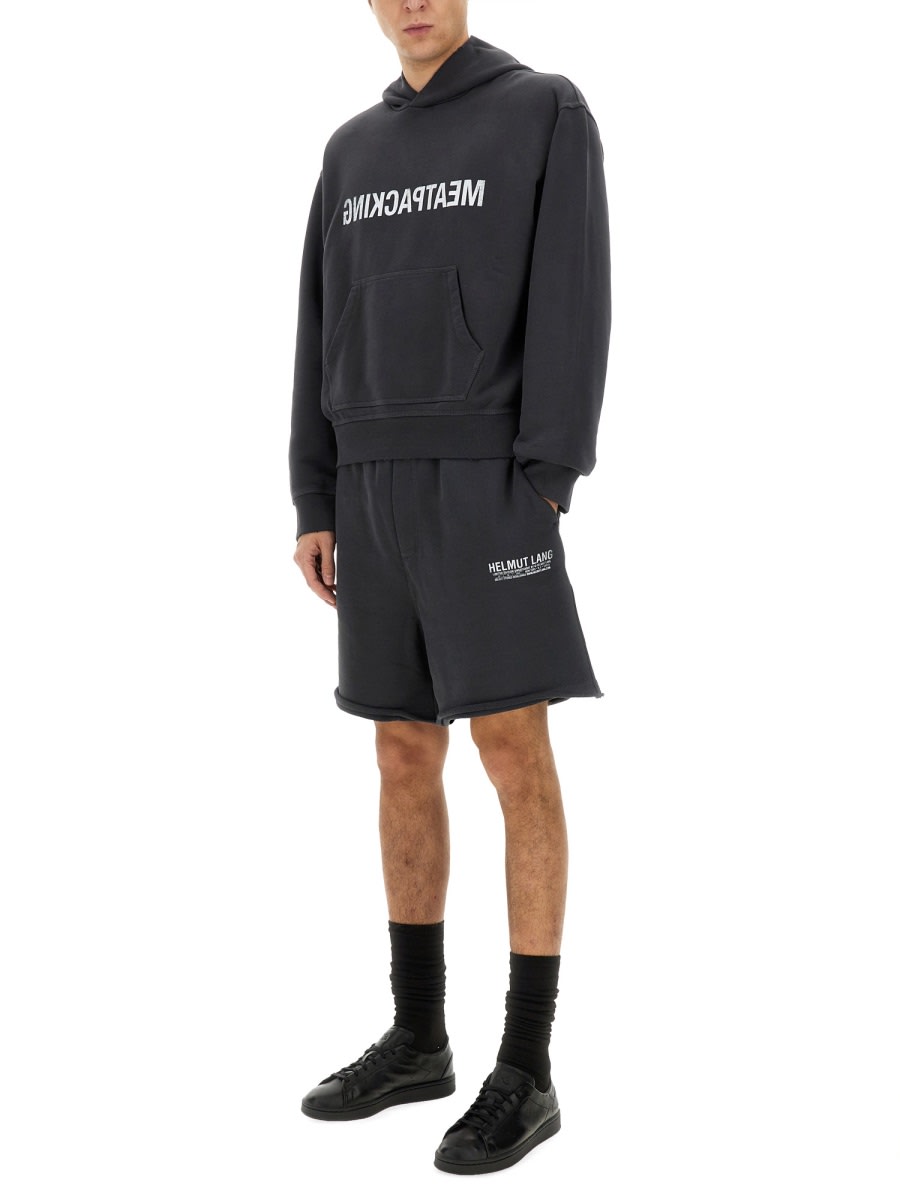 Helmut Lang Sweater Hoodie Kangaroo Pocket In Black