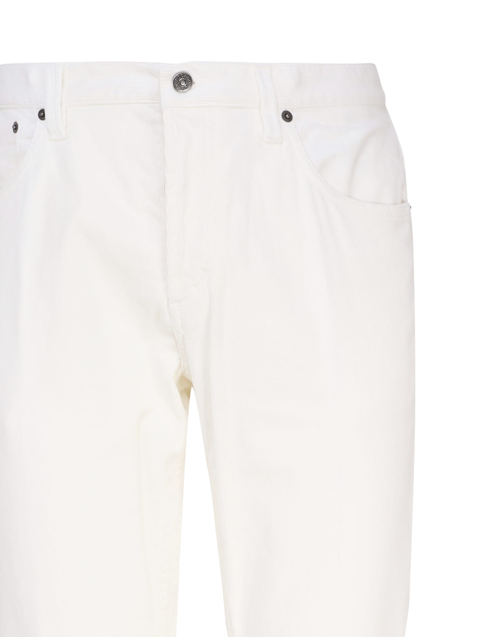 Dondup Stretch Denim Jeans Belt Loops In White