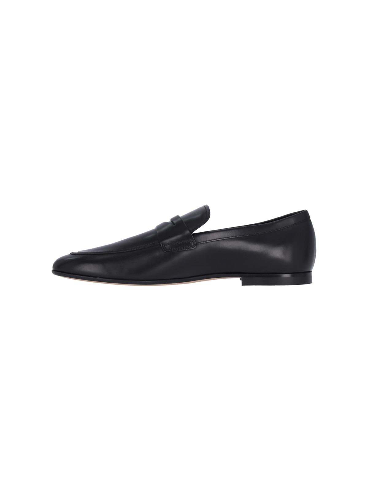 Shop Tod's Logo Loafers In Black