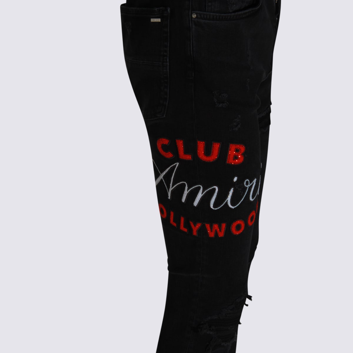 Amiri Casual Trousers With Five Pockets And Embroidery In Black