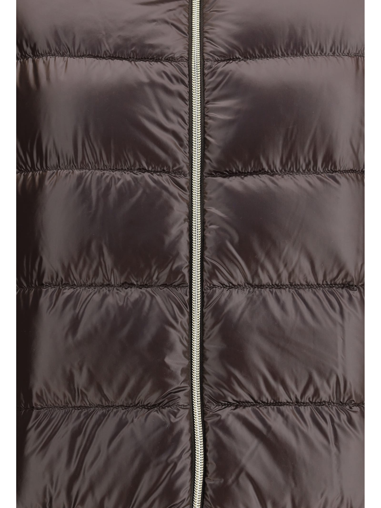 Herno Long Quilted Padded Jacket In Brown