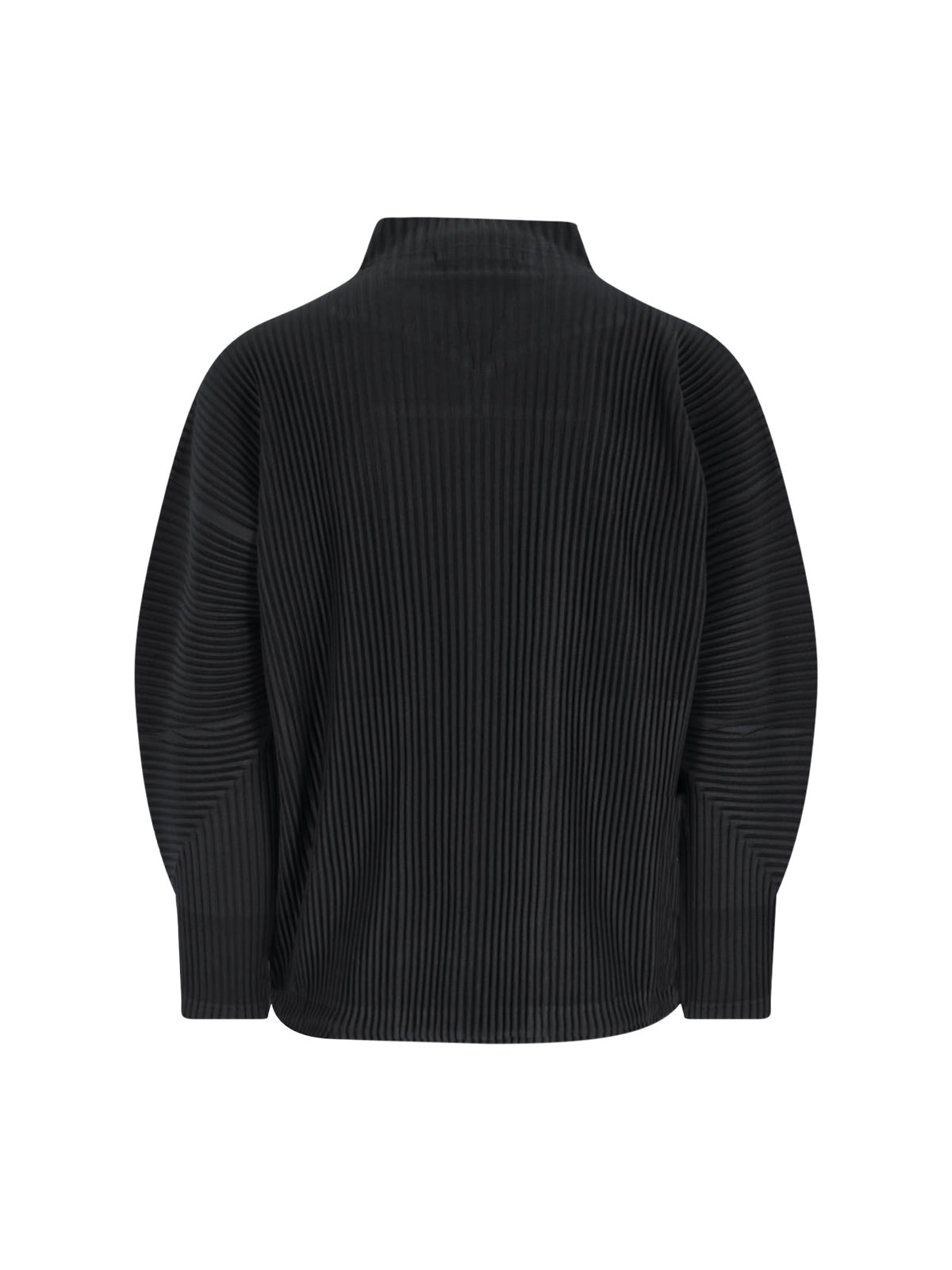 Issey Miyake Pleated Zip-front Shirt Jacket In Black