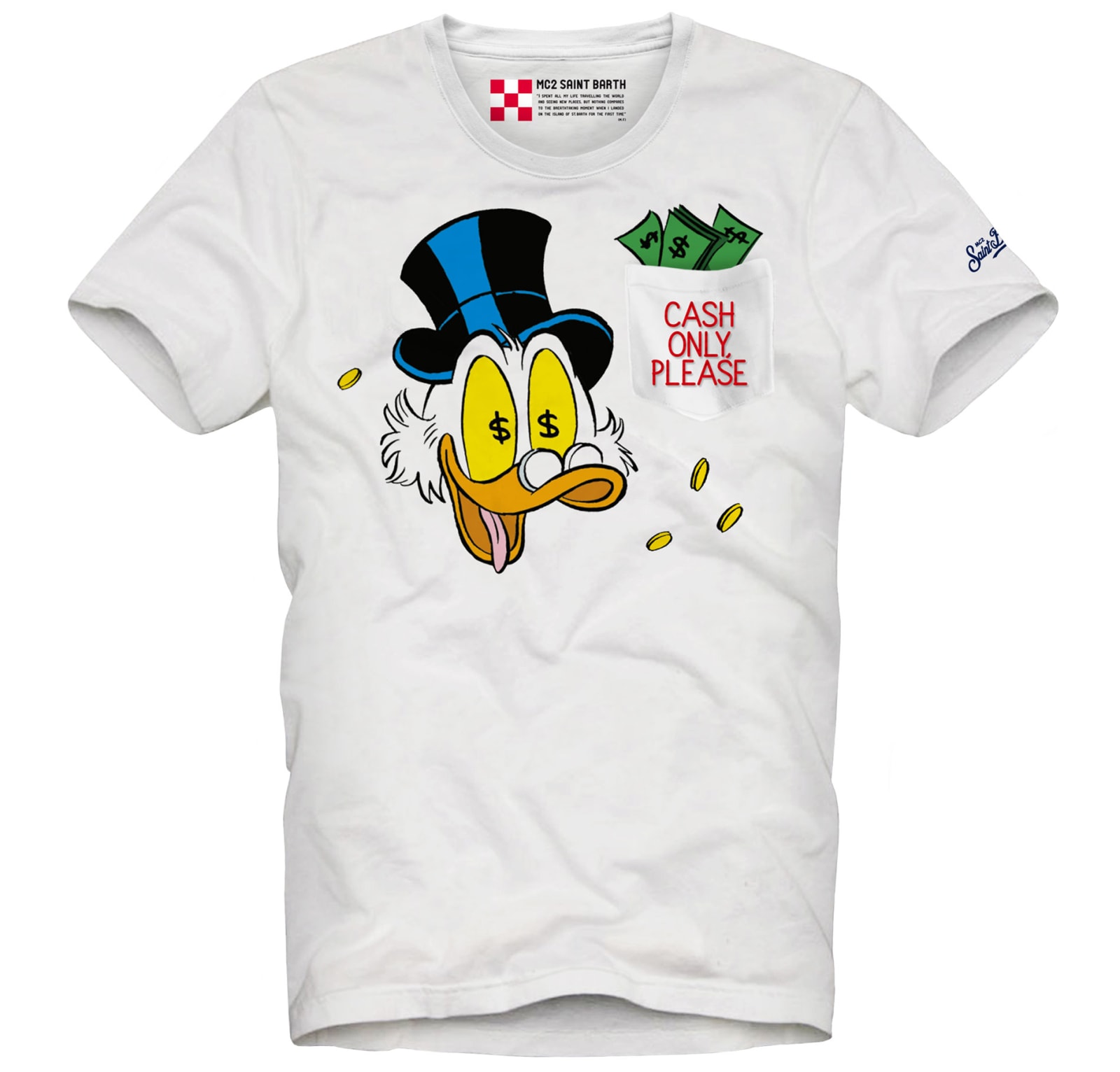 MC2 Saint Barth Scrooge Printed T-shirt With Embroidered Pocket - Special Edition