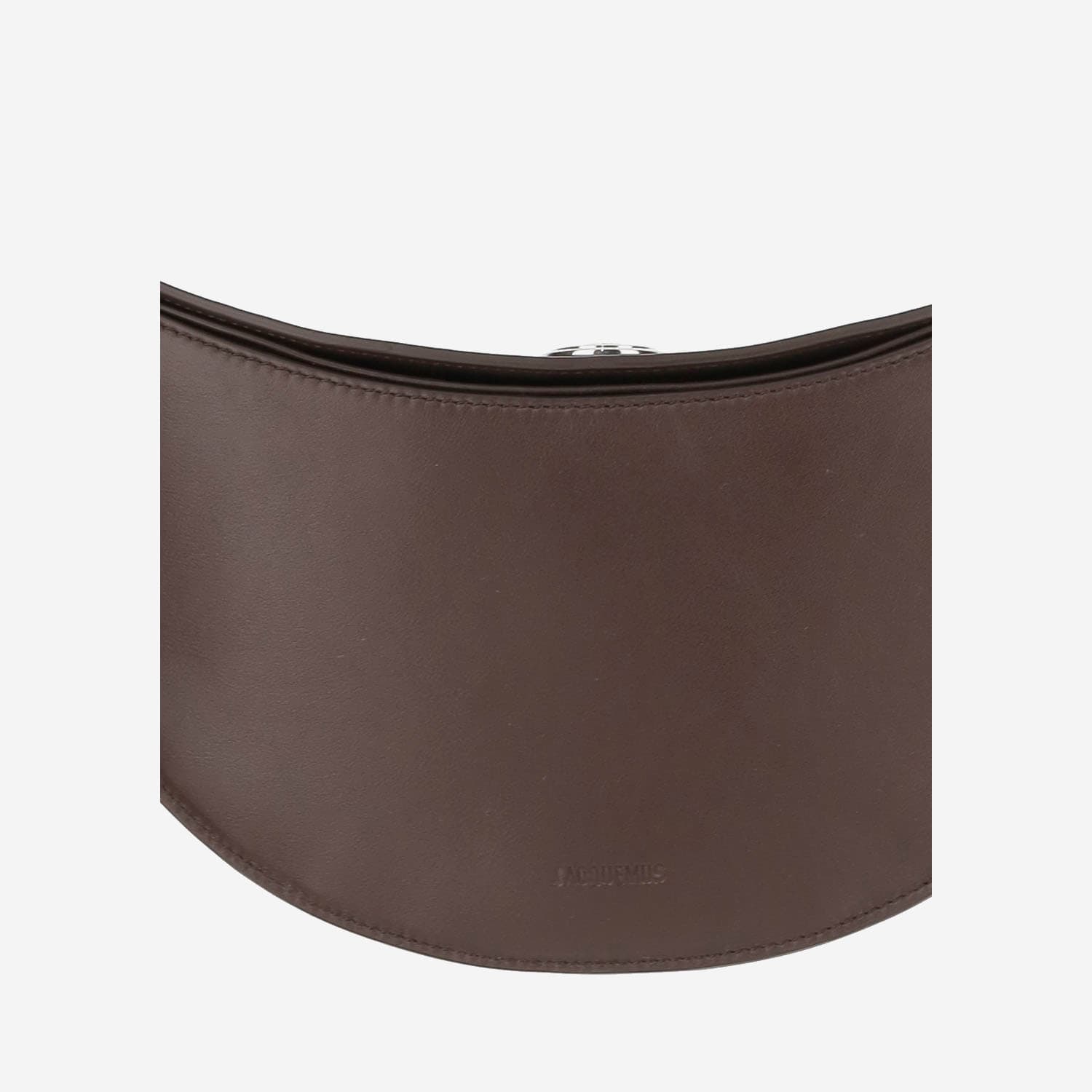 Jacquemus Small Oval Embossed-logo Shoulder Bag In Brown