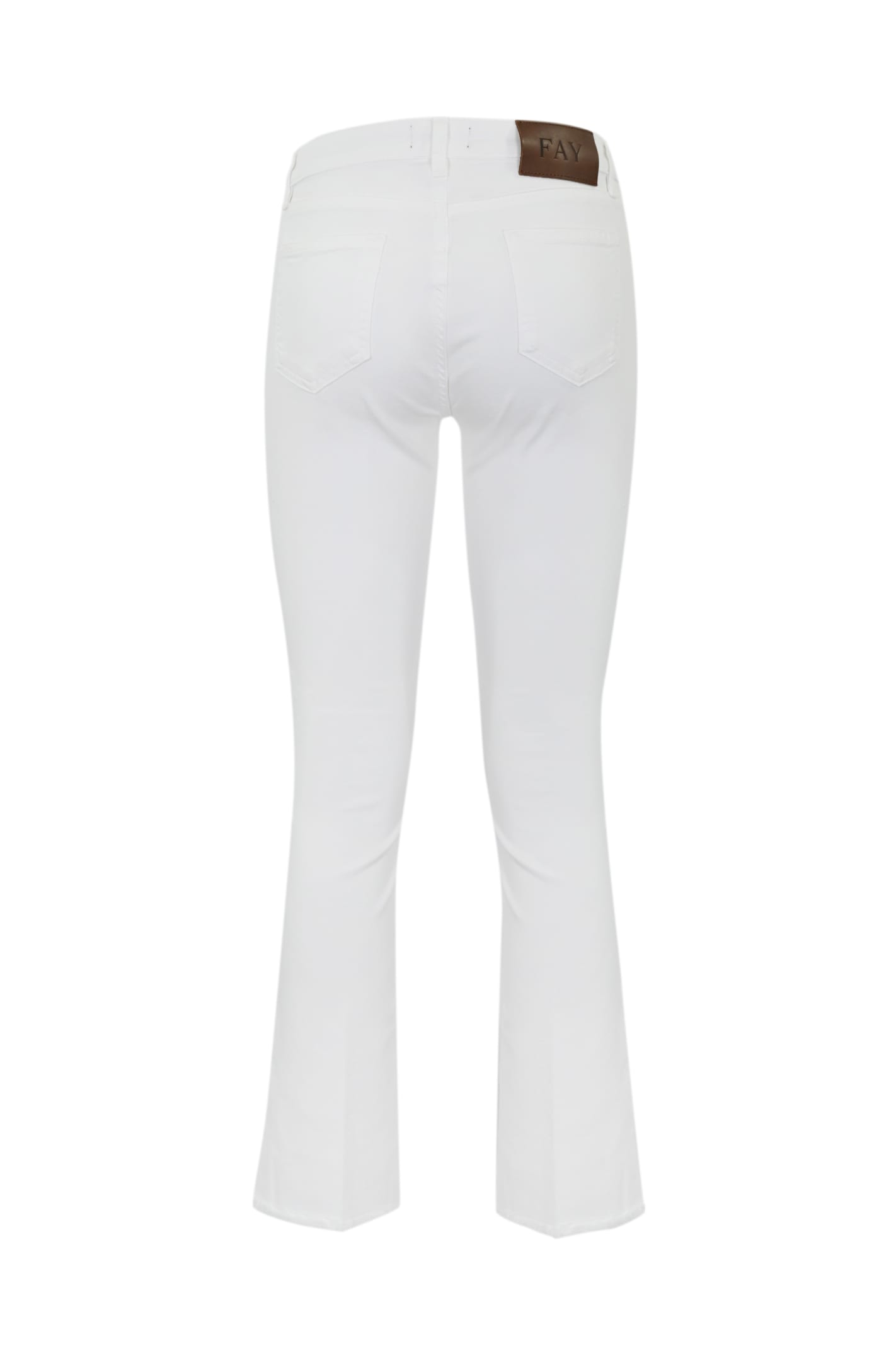 Shop Fay Five Pocket Trousers In Bianco