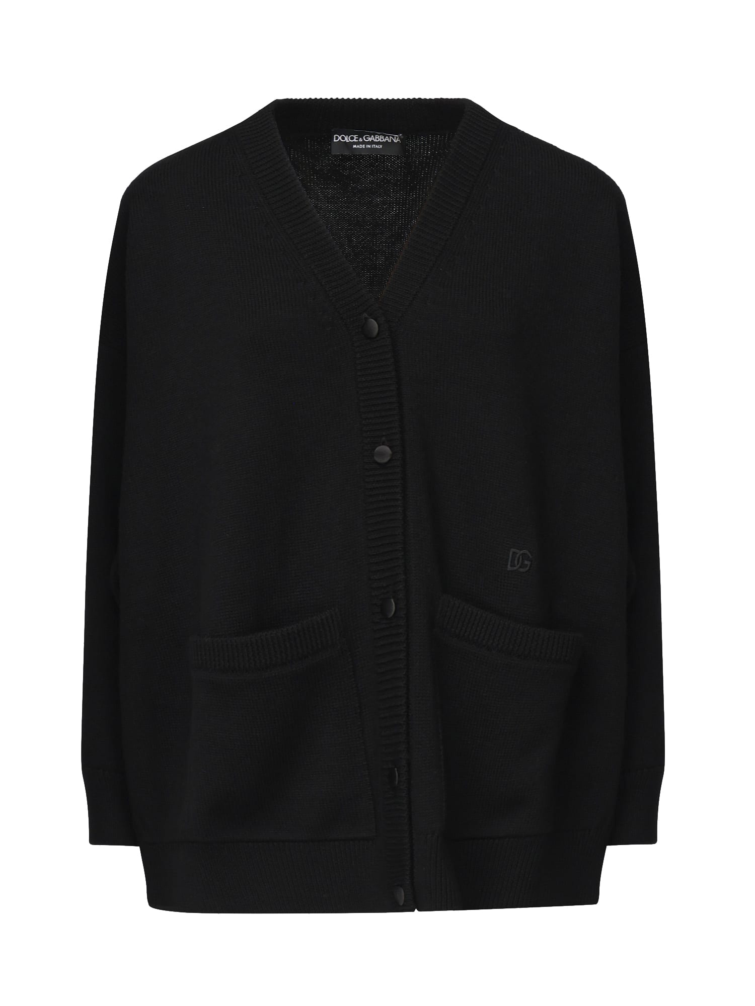 Dolce & Gabbana Buttoned Patch-pocket Cardigan In Black