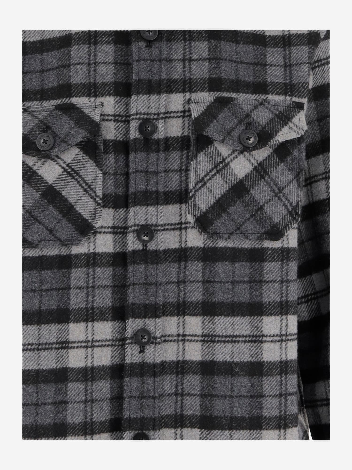 Woolrich Wool Blend Shirt With Check Pattern In Multi