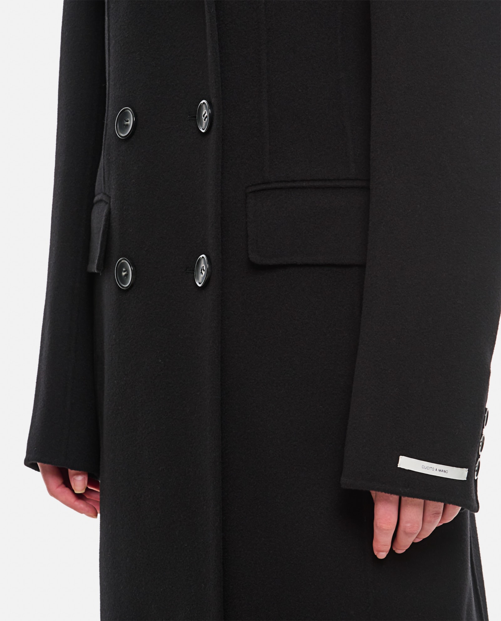 Shop Sportmax Morgana Double Breasted Coat In Black