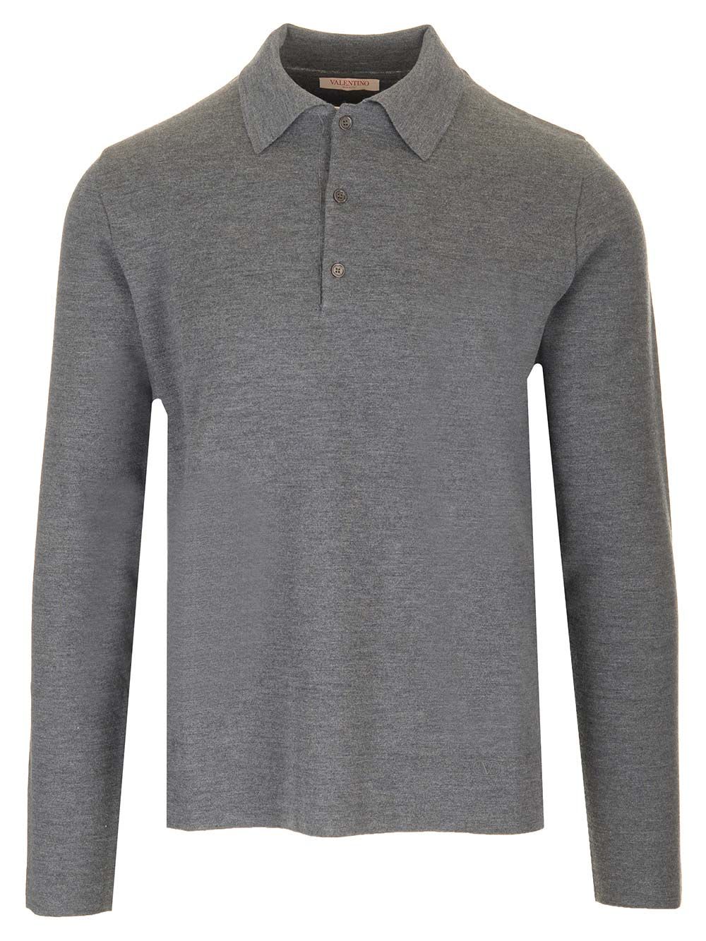 Vlogo Long Sleeve Wool Polo