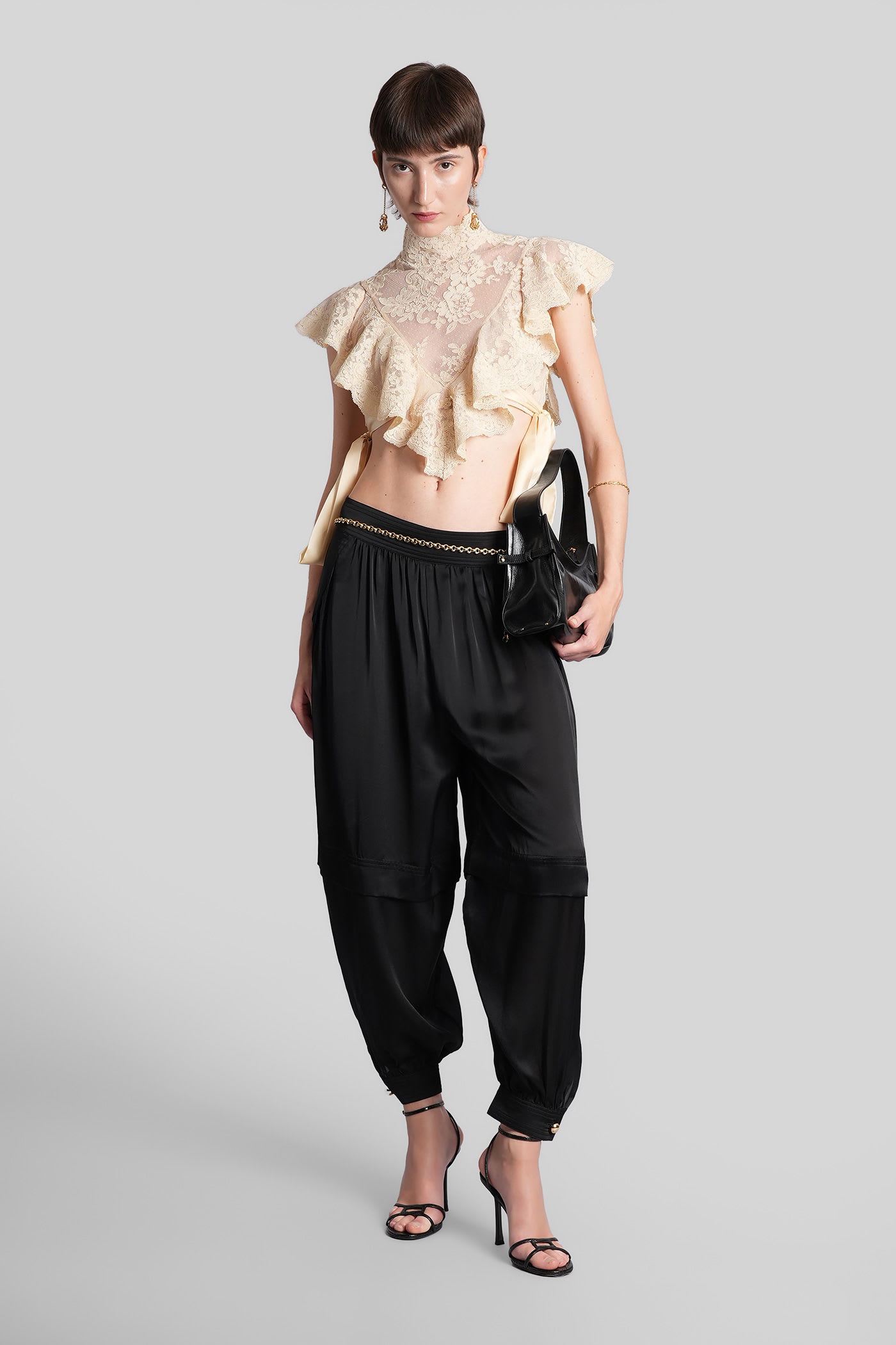 Zimmermann Hypnotic Silk Harem Pants In Black
