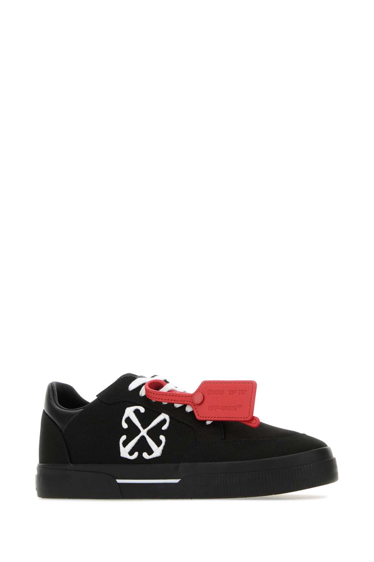 Shop Off-white Black Canvas New Low Vulcanized Sneakers In 1001