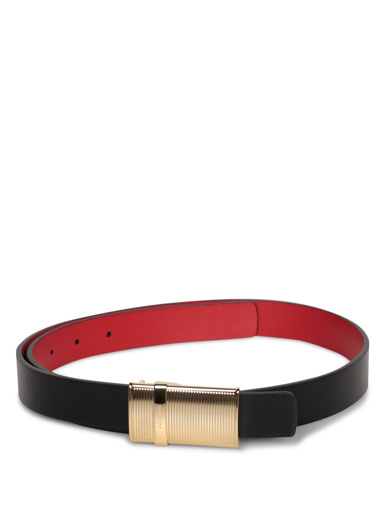 Shop Ferragamo Leather Belt In Black And Red